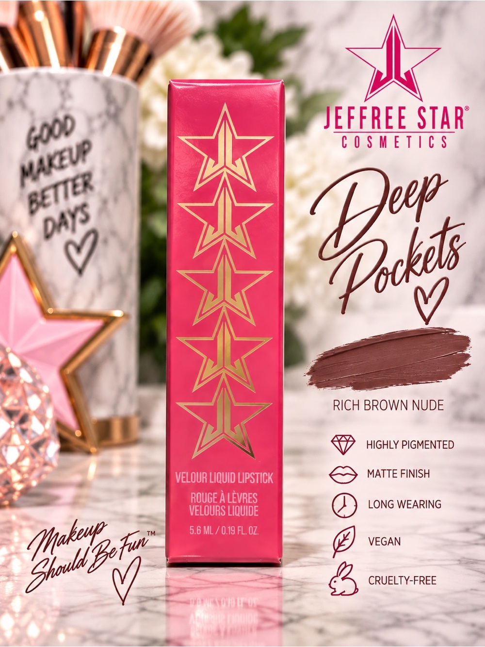 Jeffree Star Deep Pockets Velour Liquid Lipstick Blood Money Brown Matte